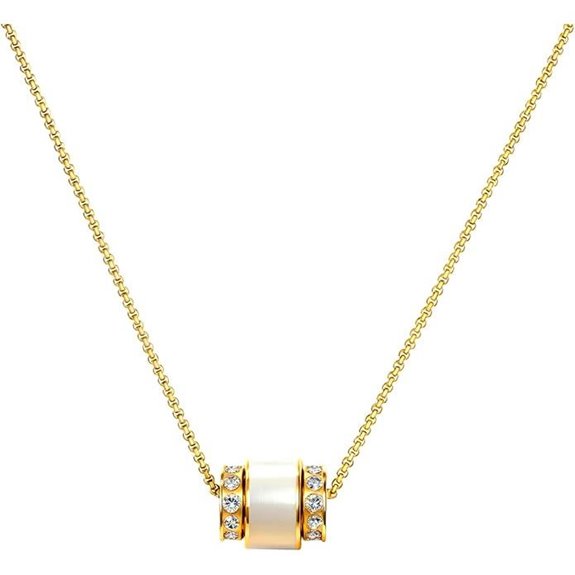 Spinning Circle Necklace for Women Gold Plated Zirconia