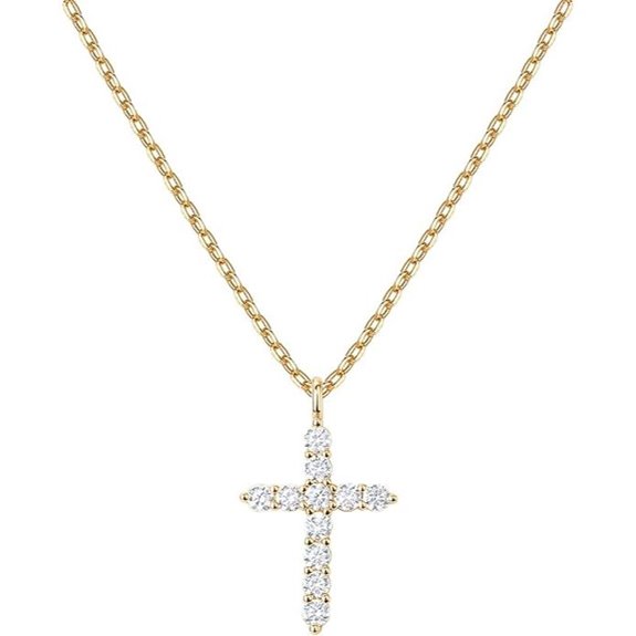 PAVOI Gold Plated Zirconia Cross Necklace for Women