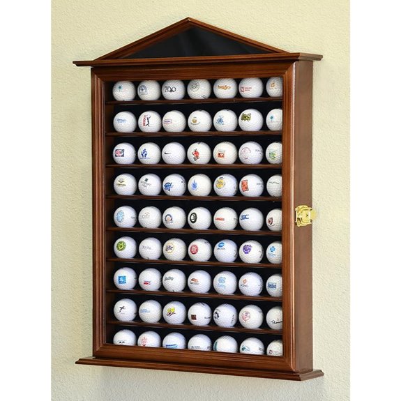 Golf Ball Display Case Wall Rack with UV Protection