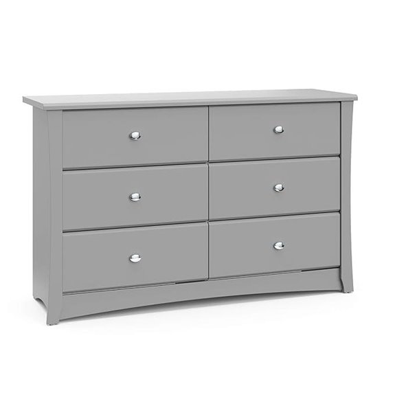 Storkcraft Crescent 6-Drawer Dresser Gray GREENGUARD Gold