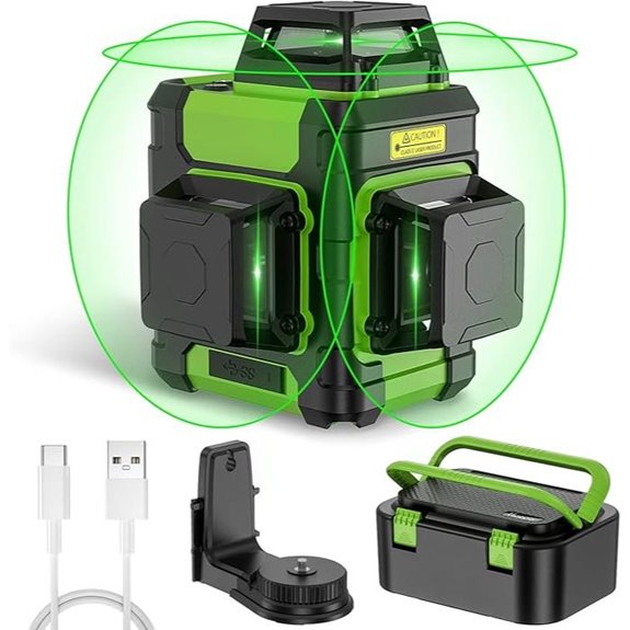 Huepar 360° Green Laser Level with Magnetic Bracket