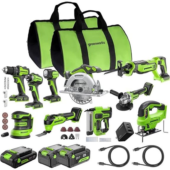 Greenworks 24V Brushless Power Tool Combo Kit