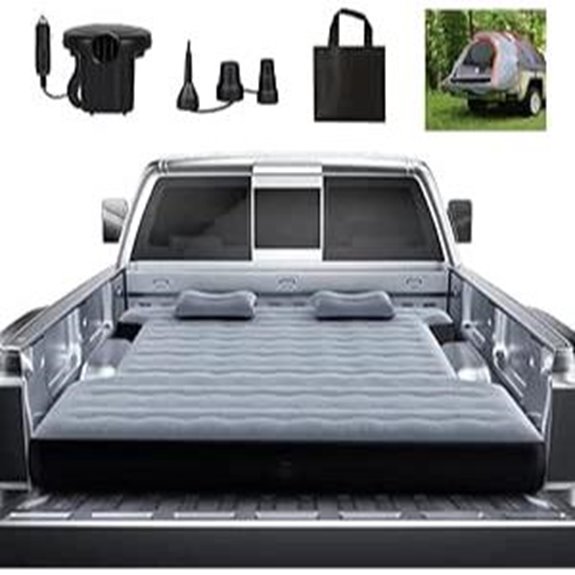 Camping Pickup Truck Bed Air Mattress (Grey)