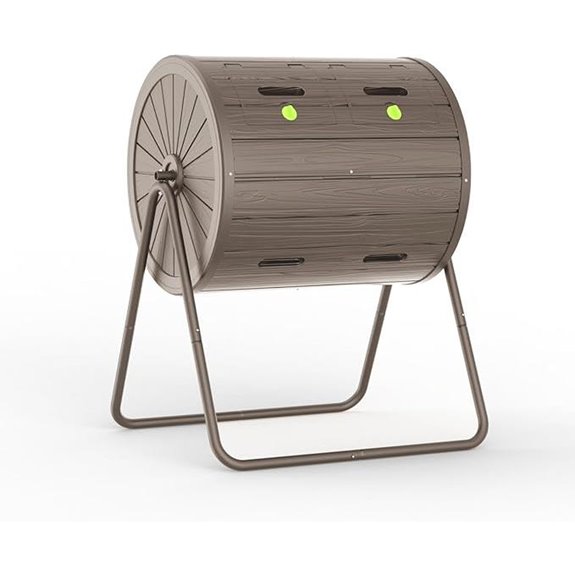 Dual Chamber 43 Gallon Tumbling Composter (Grey)