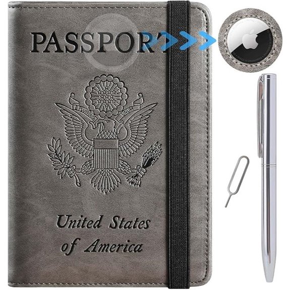 RFID Passport Holder Wallet for Travel (Grey)