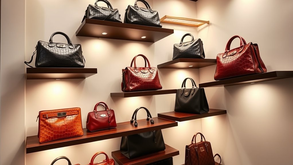 handbag shelf lighting features