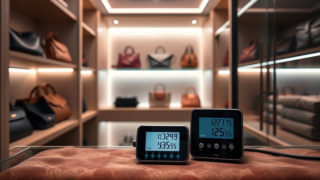 handbag storage humidity monitors