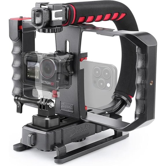 Zeadio Camera Handheld Stabilizer with Smartphone Cage