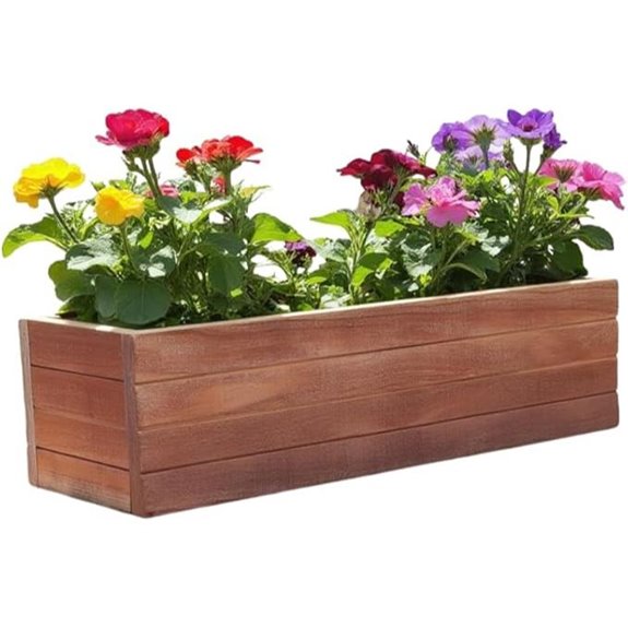 Handmade Cedar Wood Planter Box with Drainage Hole
