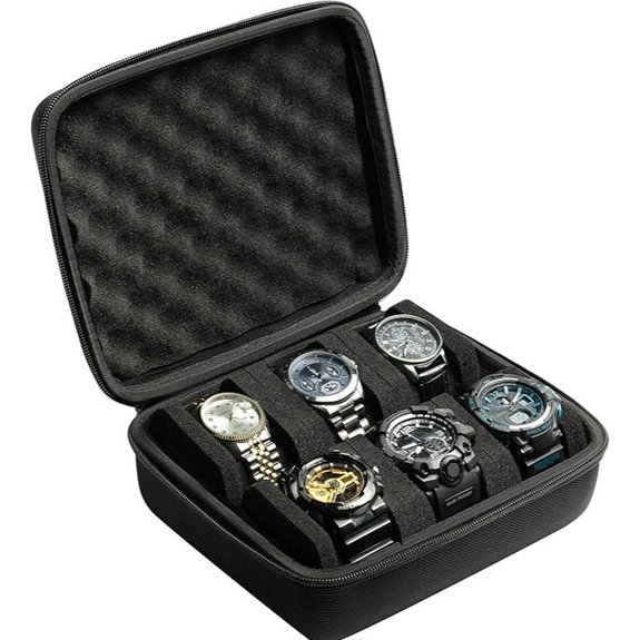 Hard 6-Slot Watch Travel Organizer Case