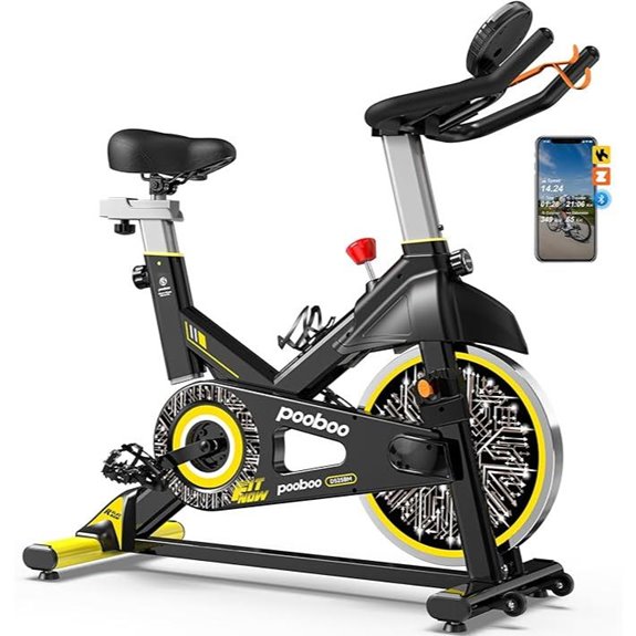 Pooboo Exercise Bike with Adjustable Resistance and Heavy Duty