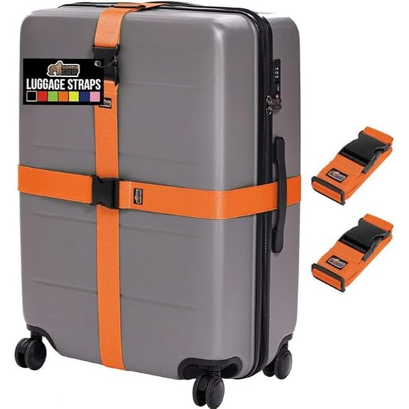 GORILLA GRIP Heavy Duty Adjustable Luggage Straps (2 Pack)