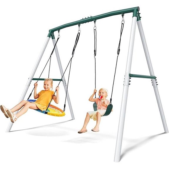 Hapfan 7.5ft Heavy Duty Swing Set for Backyard