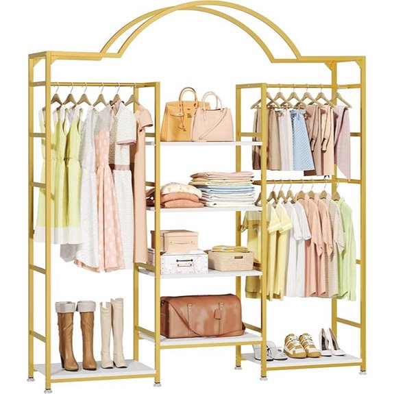 DWVO Heavy Duty Clothes Rack with Shelves