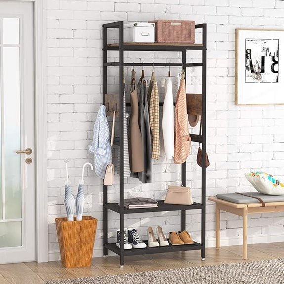 Tribesigns Heavy Duty Clothes Rack with Shelf