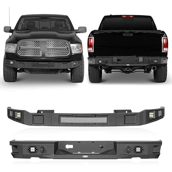 Hooke Road Heavy Duty Bumper Set for Dodge Ram