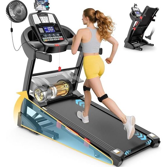 400 lbs Capacity Folding Treadmill with APP Control