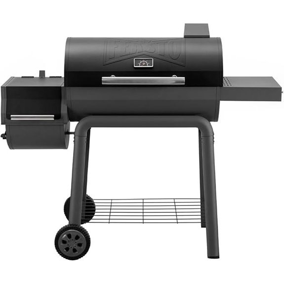 Heavy-Duty BBQ Grill with Offset Smoker and Side Table