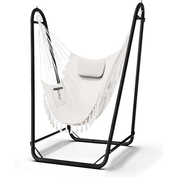 Hammock Chair with Heavy-Duty Stand (350 lbs Max Load)