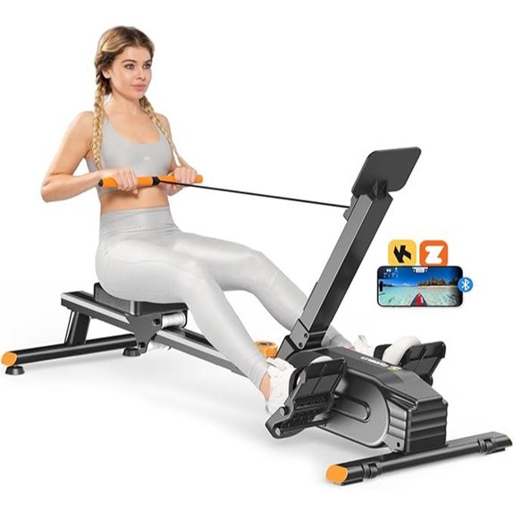 Magnetic Rowing Machine with 350LB Capacity and Tablet Holder