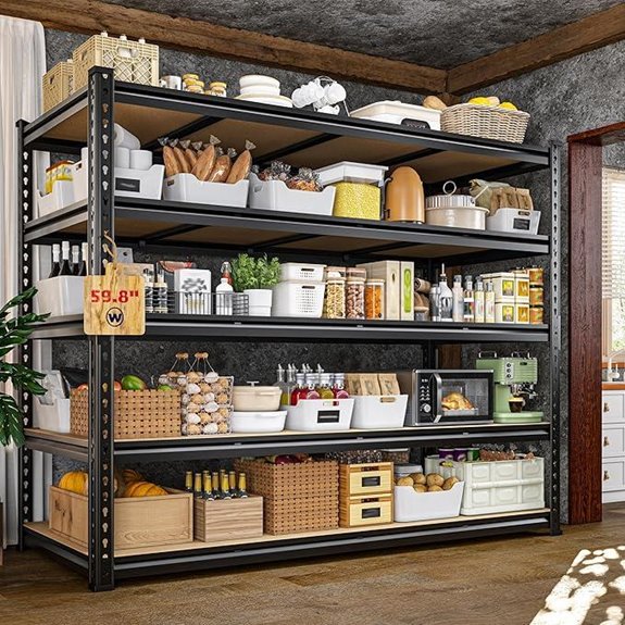 Heavy Duty Metal Garage Shelving 5-Tier 59.8