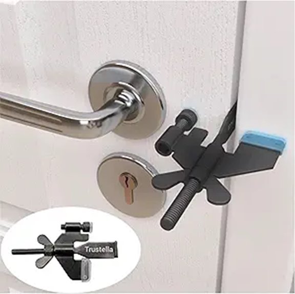 Trustella Heavy-Duty Portable Door Lock with Silicone Caps