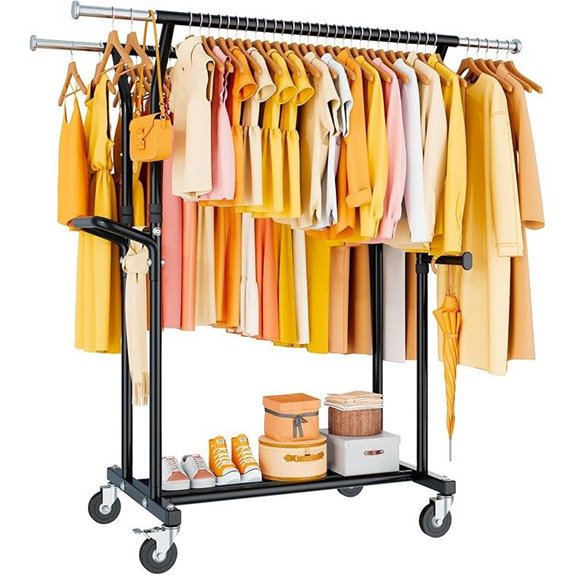 Heavy Duty Rolling Clothes Rack with Wheels