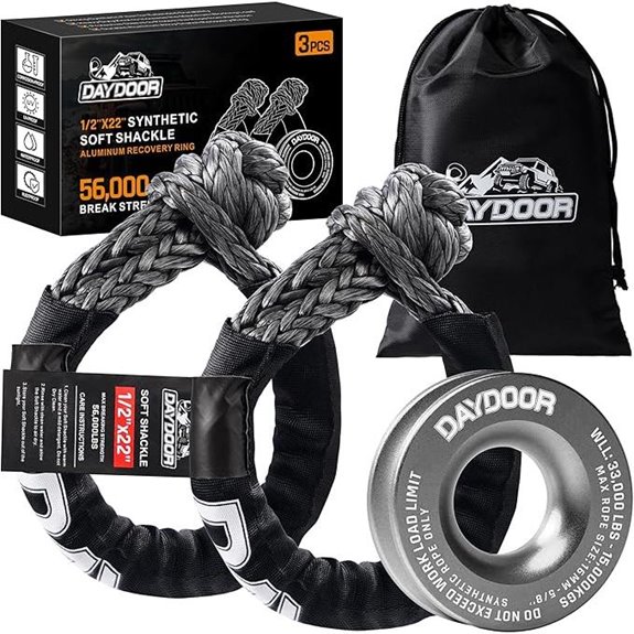 DAYDOOR 56,000 LBS Soft Shackle Recovery Kit (2-Pack)