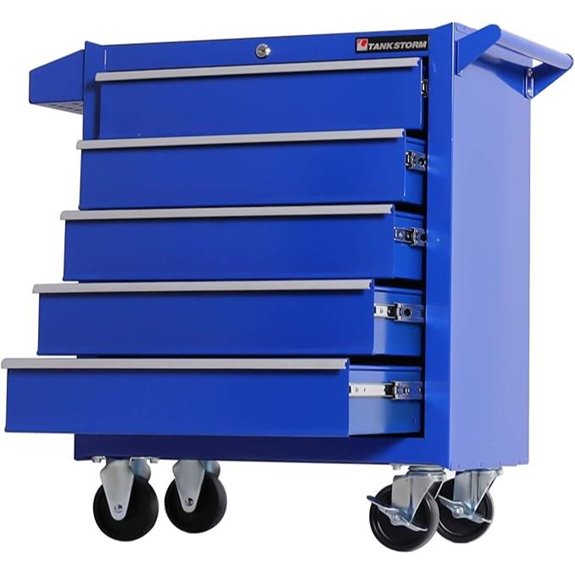 Tool Chest Heavy Duty Cart Steel Rolling Tool Box 5 Drawer Cart (TZ35 Blue)