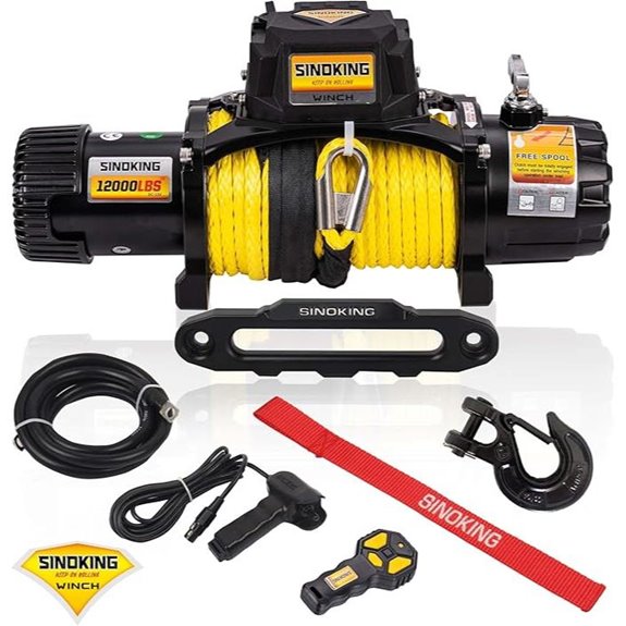 SINOKING 12000 lb Waterproof Electric Winch with Remote