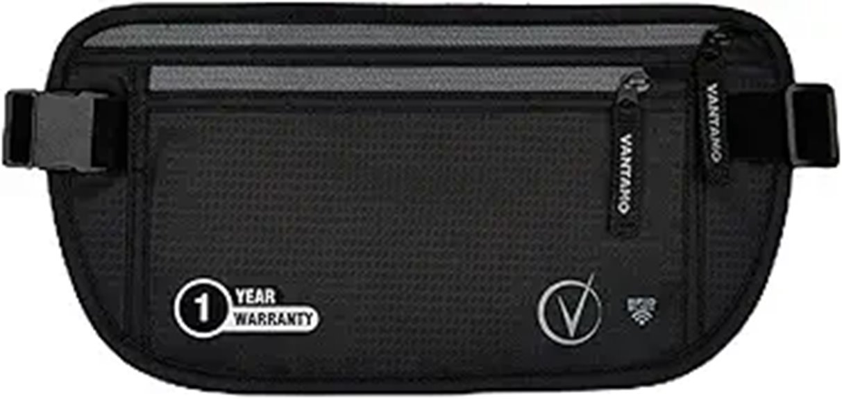 Vantamo RFID Travel Money Belt with Hidden Passport