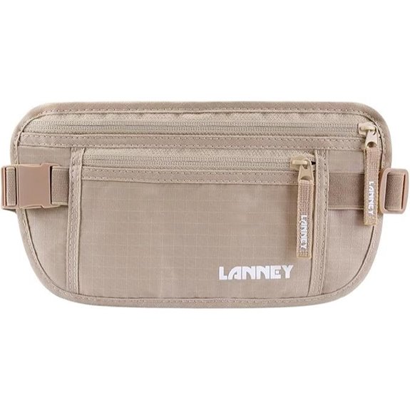 Travel RFID Money Belt with Hidden Pouch and Sleeves