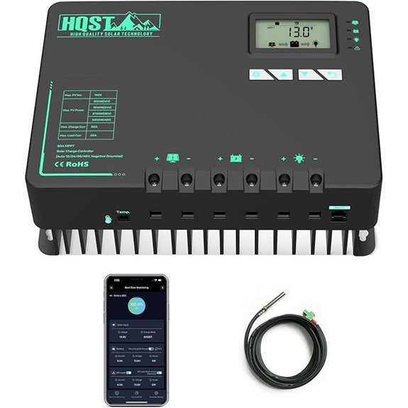 HQST 60A MPPT Solar Charge Controller with Bluetooth