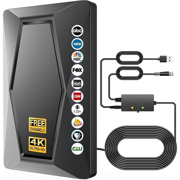Indoor 4K HD TV Antenna with Signal Booster