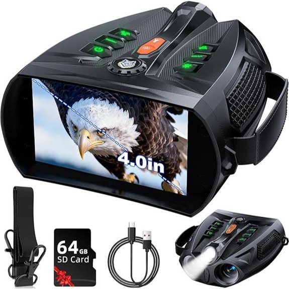 4K Night Vision Goggles with HD Screen and Battery