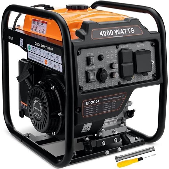4000W Portable Gas Inverter Generator with RV Outlet