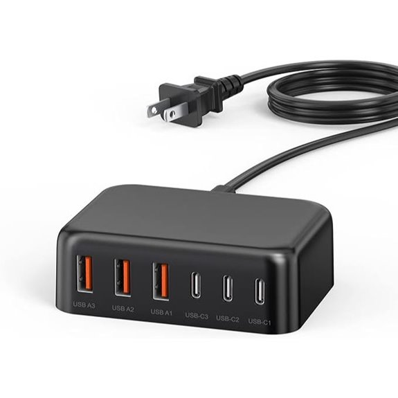 USB-C 100W GaN Charging Station with 6 Ports