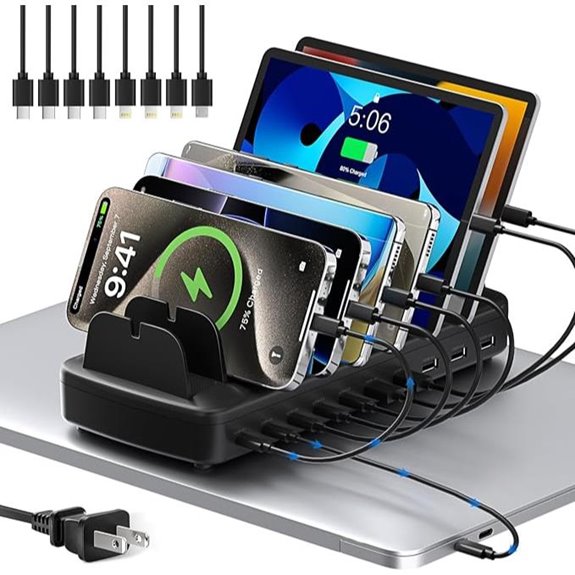 510W 10-Port USB C Charging Station with Cables