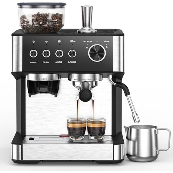 20 Bar Espresso Machine with Built-in Coffee Grinder