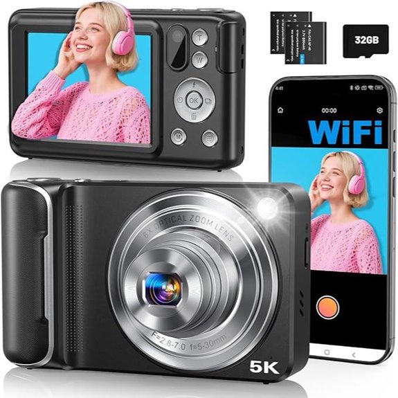 5K Digital Camera with 64MP & 6X Zoom
