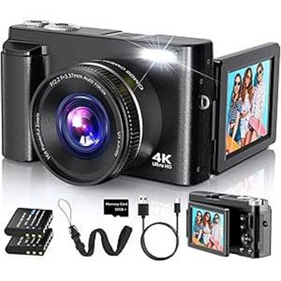 4K 48MP Vlogging Camera with Flip Screen