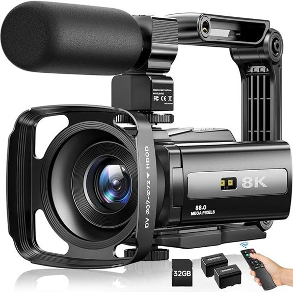 8K UHD WiFi Vlogging Camcorder with Accessories