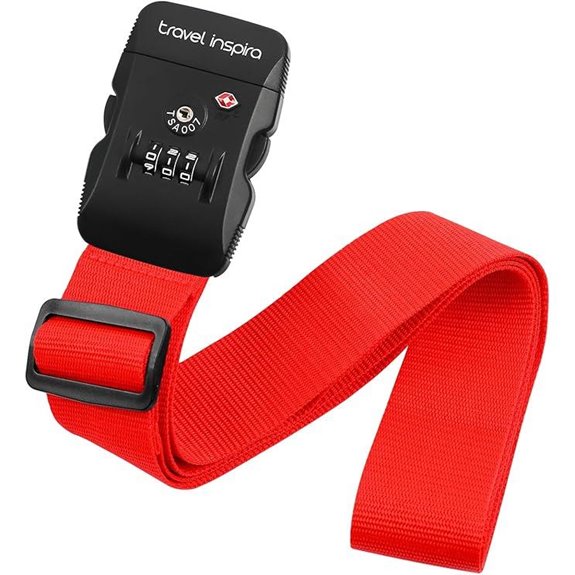 Travel Inspira TSA Lock Luggage Strap Adjustable High Visibility