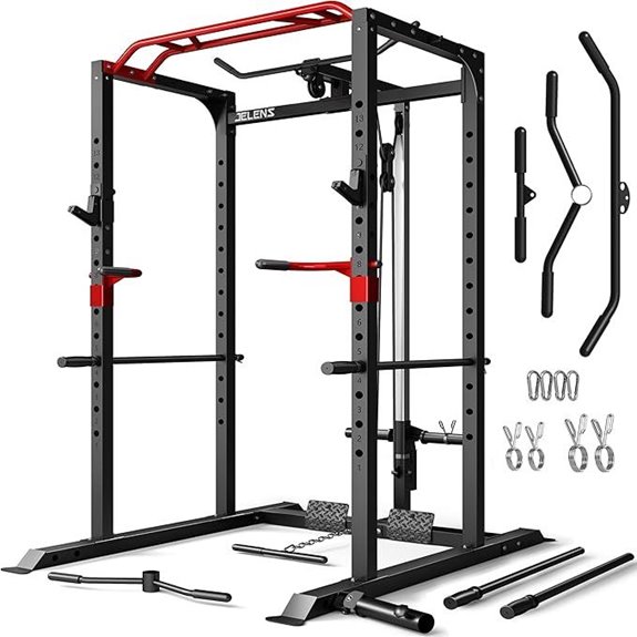 Power Cage with Pulldown & Attachments for Home Gym