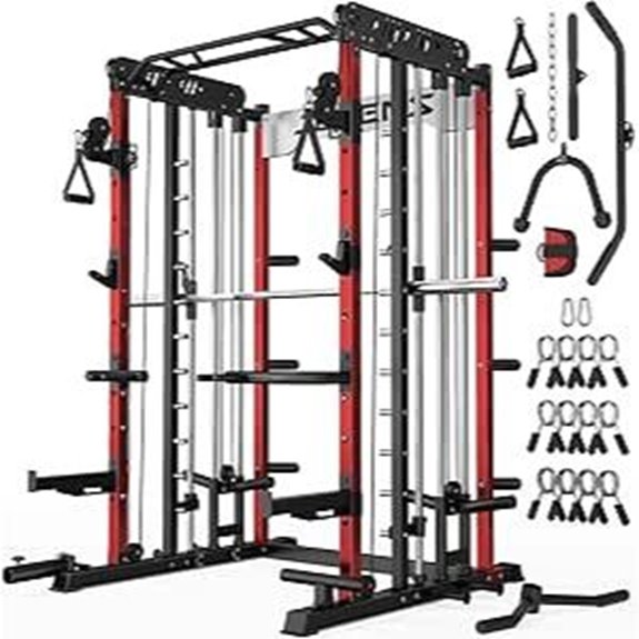 Smith Machine Home Gym with Cables and Attachments