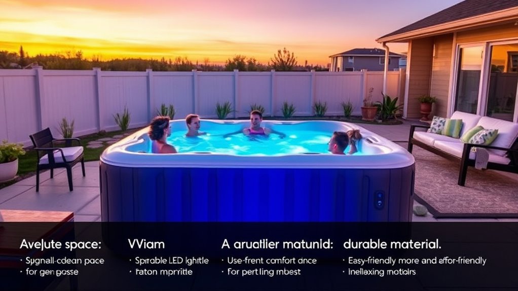 hot tub size features efficiency