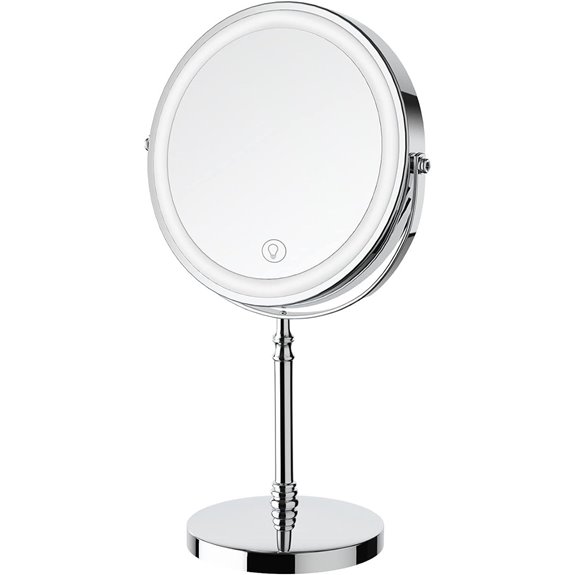 Lighted Rechargeable Makeup Mirror with 10x Magnification