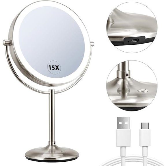 15X Lighted Magnifying Makeup Mirror
