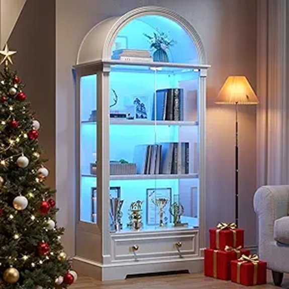 Lighted Glass Display Cabinet with Human Sensor Lights