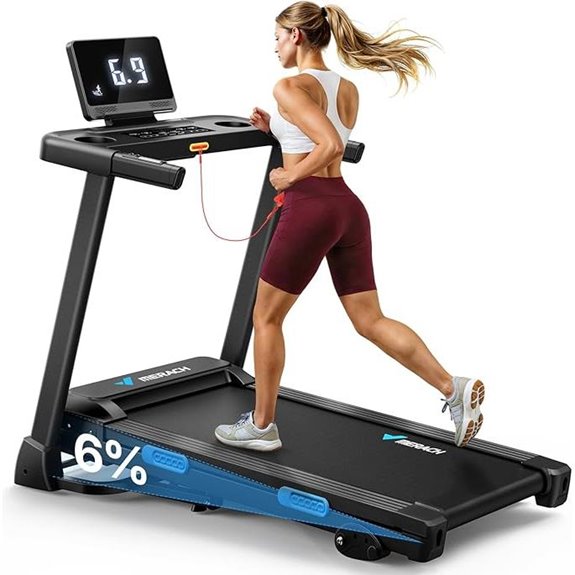 MERACH Incline Treadmill with App Control and LED Display